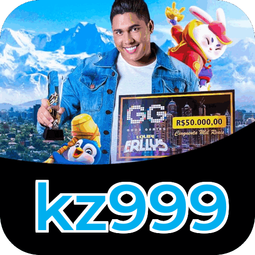 Interface do aplicativo kz999 mostrando jogos disponíveis no iOS e Android